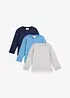 Lot de 3 T-shirts manches longues coton, bonprix