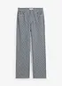 Jean droit loose, taille haute, rayé, bonprix