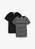 Lot de 2 T-shirts 100% coton, bonprix