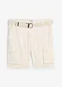 Bermuda cargo avec lin et ceinture, Regular, bonprix