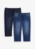 Lot de 2 jeans jogger 3/4 en denim léger, coupe droite regular, bonprix