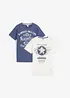 Lot de 2 T-shirts 100% coton, bonprix