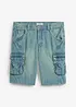 Bermuda cargo en jean, Regular, bonprix