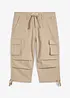Pantalon cargo extensible et loose, longueur 3/4, bonprix