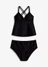 Tankini (ens. 2 pces) en matière texturée, bonprix