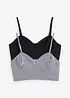 Lot de 2 crop tops 100% coton, bonprix