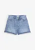 Short en jean taille haute, peu extensible, bonprix