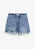 Short en jean taille haute, peu stretch, bonprix