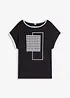 T-shirt à imprimé placé et passepoil contrastant, bonprix
