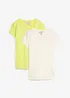 Lot de 2 T-shirts 100% coton, bonprix