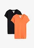 Lot de 2 T-shirts 100% coton, bonprix