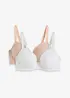 Lot de 2 soutiens-gorge coton push-up à armatures, bonprix