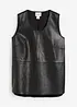 Débardeur avec devant en cuir nappa d’agneau, bonprix