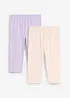 Lot de 2 leggings corsaire en coton mélangé extensible, bonprix