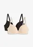 Lot de 2 soutiens-gorge push-up coton sans armatures, bonprix