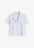 Chemisier cropped à manches courtes en popeline de coton, bonprix