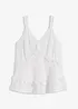Top volanté à fines bretelles, bonprix