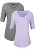 Lot de 2 t-shirts en viscose doux, bonprix