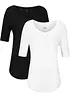Lot de 2 t-shirts en viscose doux, bonprix