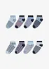 Lot de 8 paires de socquettes coton, bonprix