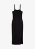 Robe midi en jersey avec empiècement smocké et fente, bonprix