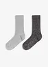 Lot de 2 paires de chaussettes avec coton et lurex, bonprix
