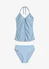 Tankini (ens. 2 pces) dos nu à fronces, bonprix