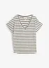T-shirt rayé à manches volantées, bonprix