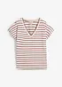 T-shirt rayé à manches volantées, bonprix