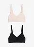 Lot de 2 soutiens-gorge bralettes Feel Comfort en modal doux, bonprix