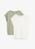 Lot de 2 T-shirts 100% coton, bonprix