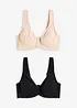 Lot de 2 soutiens-gorge moulés avec armatures avec coton, bonprix