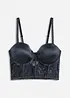 Soutien-gorge balconnet avec effet brillant et dentelle délicate, bonprix