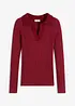 Pull en fine maille à col polo contrastant, bonprix
