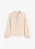 Blouse manches longues à col volanté, bonprix