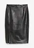 Jupe en cuir fendue sur le côté, bonprix