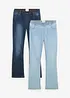 Lot de 2 jeans extensibles, taille mi haute, bonprix