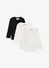 Lot de 3 T-shirts manches longues 100% coton, bonprix