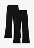 Lot de 2 pantalons évasés en jersey coton extensible, bonprix