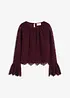 Blouse en dentelle avec volants, bonprix