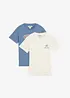 Lot de 2 T-shirts 100% coton, bonprix