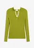 Pull côtelé effet superposé, viscose majoritaire, bonprix