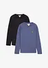 Lot de 2 T-shirts manches longues 100% coton, bonprix
