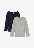 Lot de 2 T-shirts manches longues, bonprix
