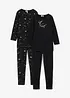 2 pyjamas avec T-shirt manches longues et legging, imprimé brillant, bonprix