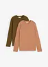 Lot de 2 T-shirts manches longues en coton extensible, bonprix