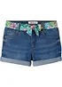 Short en jean extensible avec ceinture, bonprix