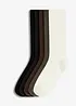 Lot de 5 paires de chaussettes côtelées, coton majoritaire, bonprix