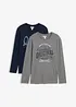 Lot de 2 T-shirts manches longues 100% coton, bonprix
