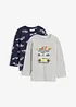 Lot de 2 T-shirts manches longues coton, bonprix